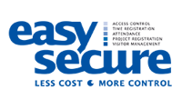 The logo of the time and attendance solution easy secure.