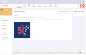 Screenshot der Pinnwand in unserer Workforce Management Software, auf welcher eine Store Managerin wichtige Unternehmensinformationen zur Performance der Filiale im Juli mit der gesamten Belegschaft teilt.
