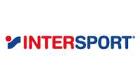 Logo of Intersport in black and white.