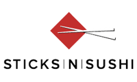 The logo of Sticks n Sushi.